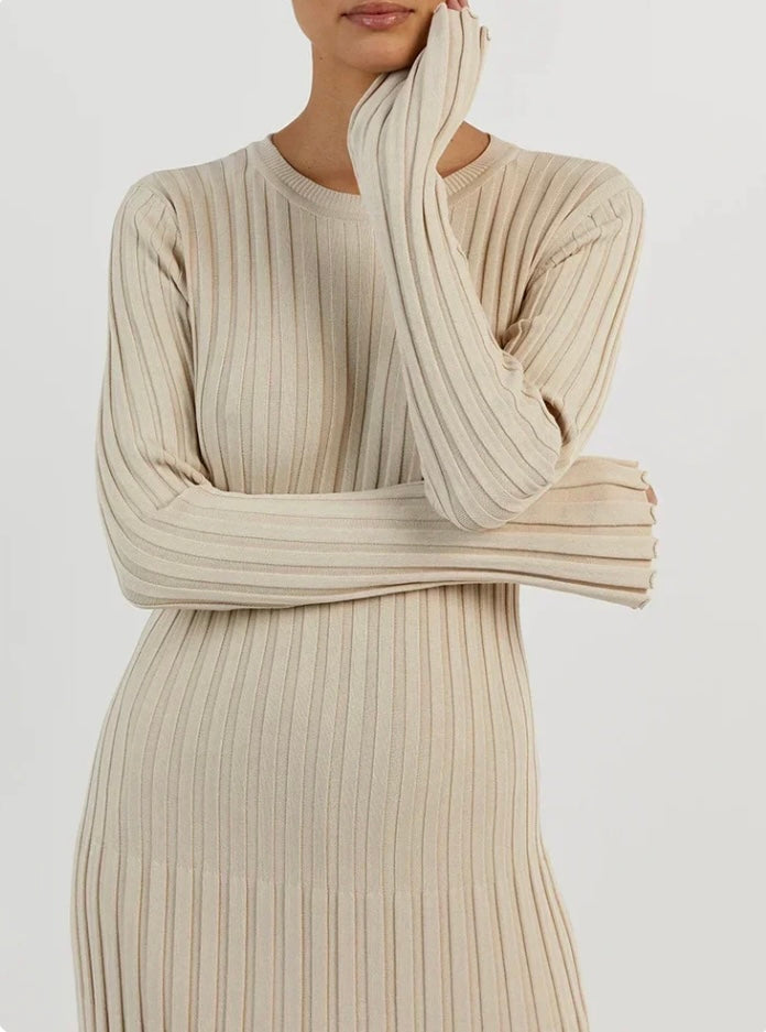 Robe Maxi en Tricot à Lacets pour Femme