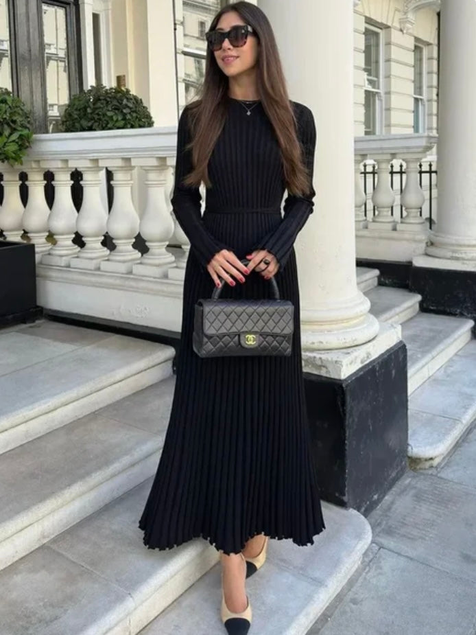 Robe Maxi en Tricot à Lacets pour Femme