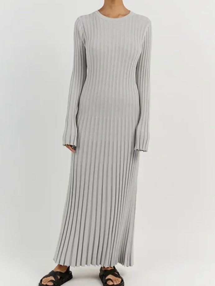 Robe Maxi en Tricot à Lacets pour Femme