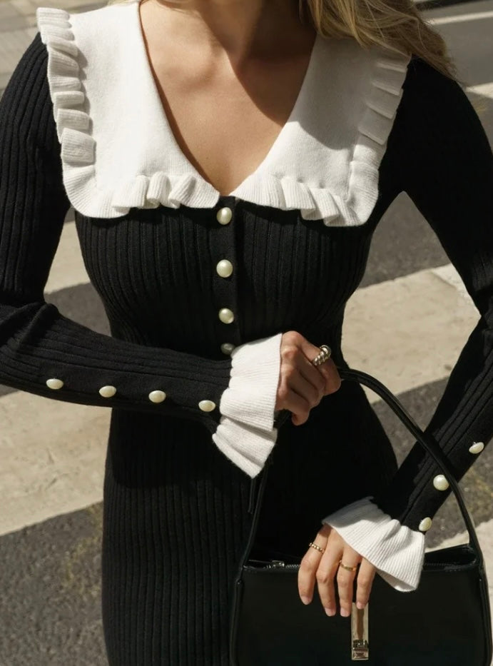 ROBE LONGUE À VOLANT