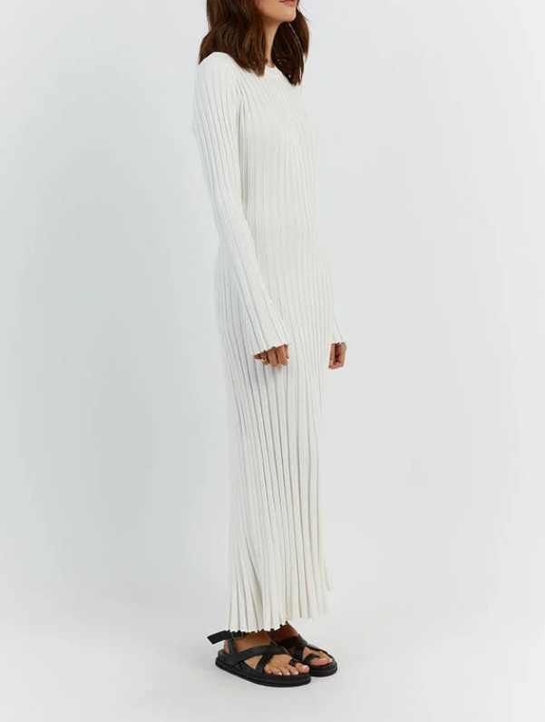 Robe Maxi en Tricot à Lacets pour Femme