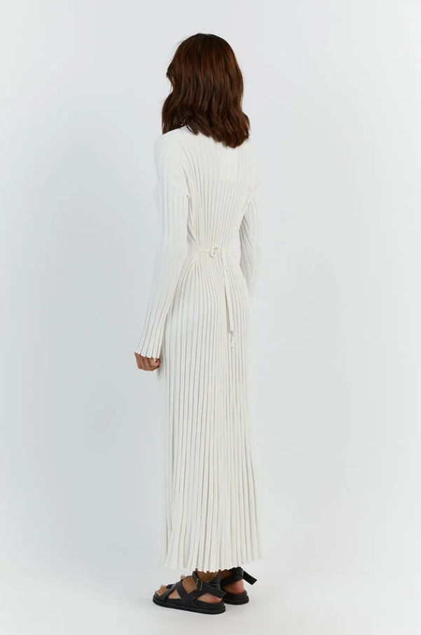 Robe Maxi en Tricot à Lacets pour Femme