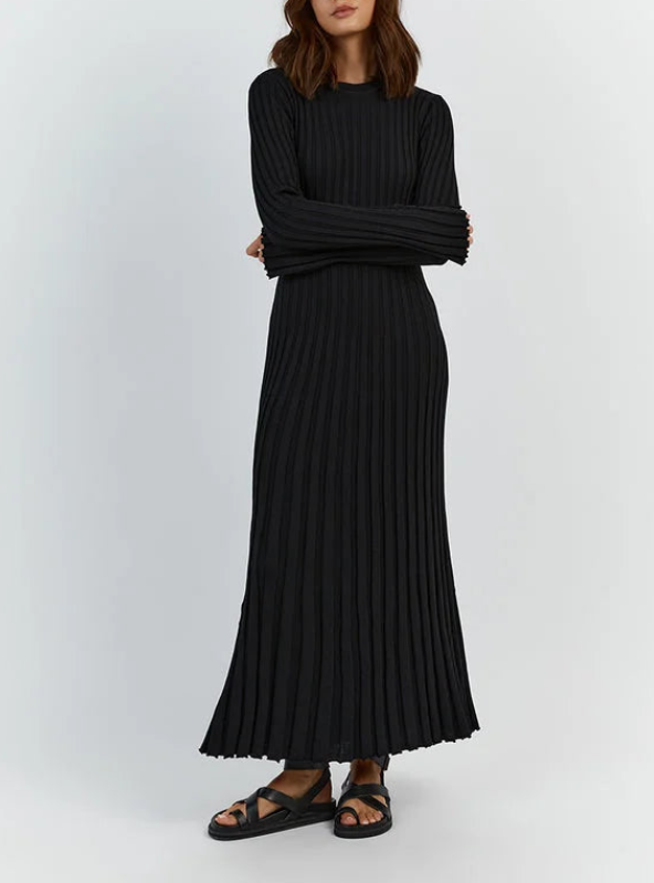 Robe Maxi en Tricot à Lacets pour Femme