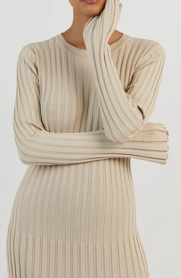 Robe Maxi en Tricot à Lacets pour Femme