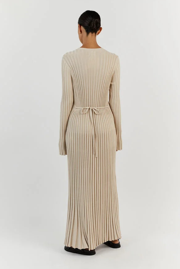 Robe Maxi en Tricot à Lacets pour Femme