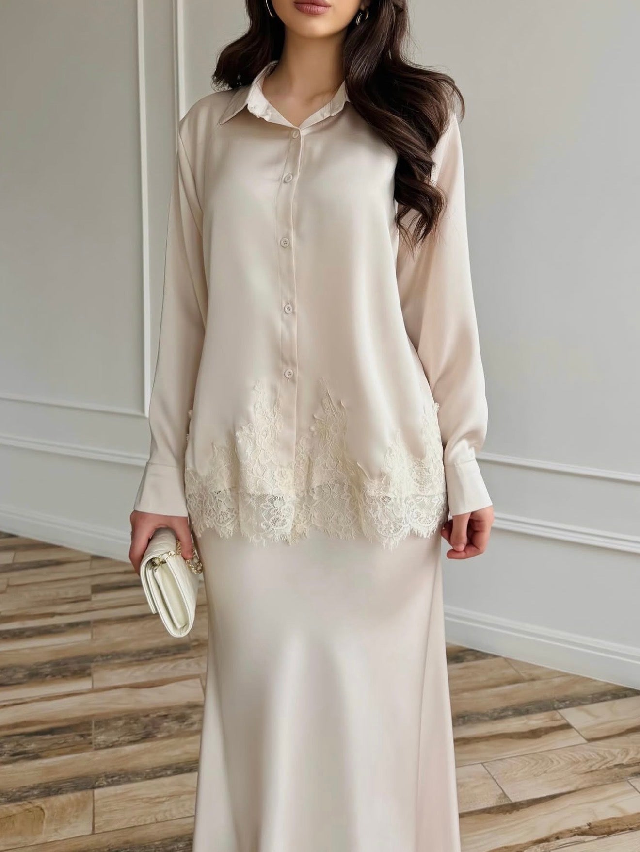 ENSEMBLE DENTELLE EN SOIE