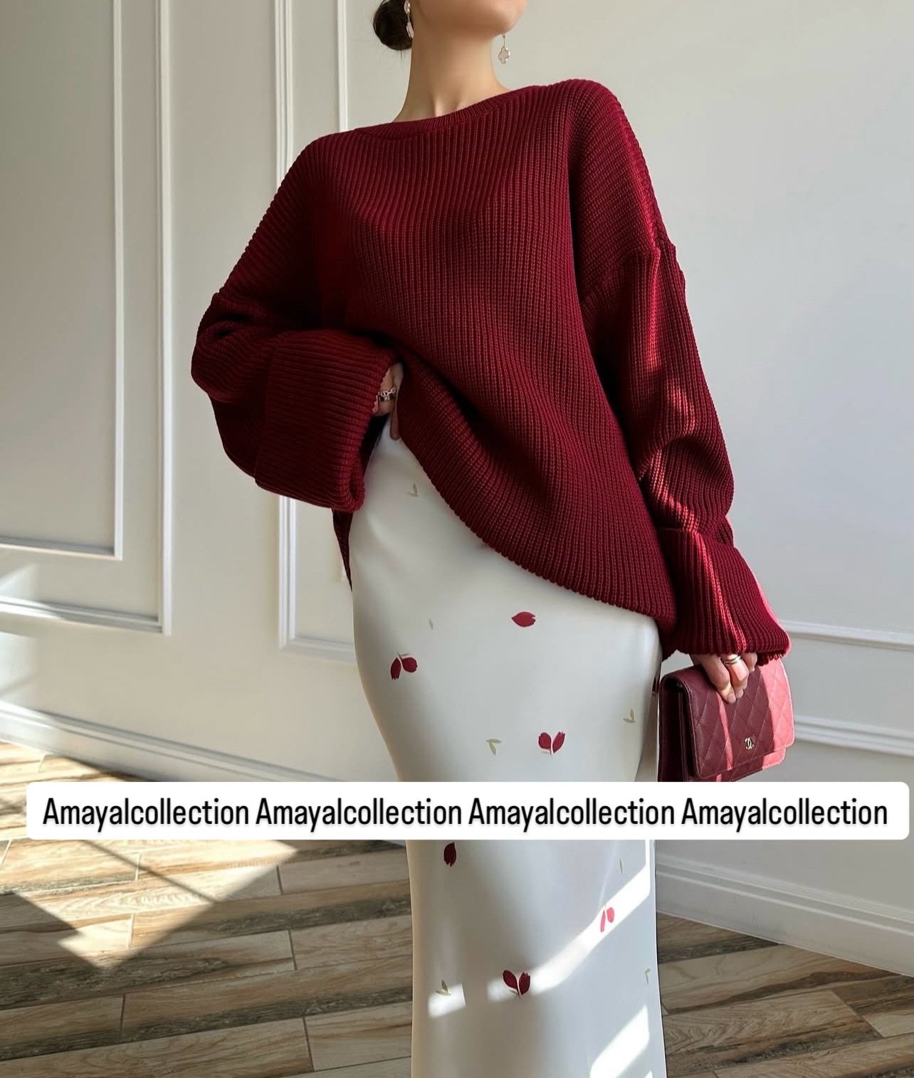 JUPE SATIN FLORAL