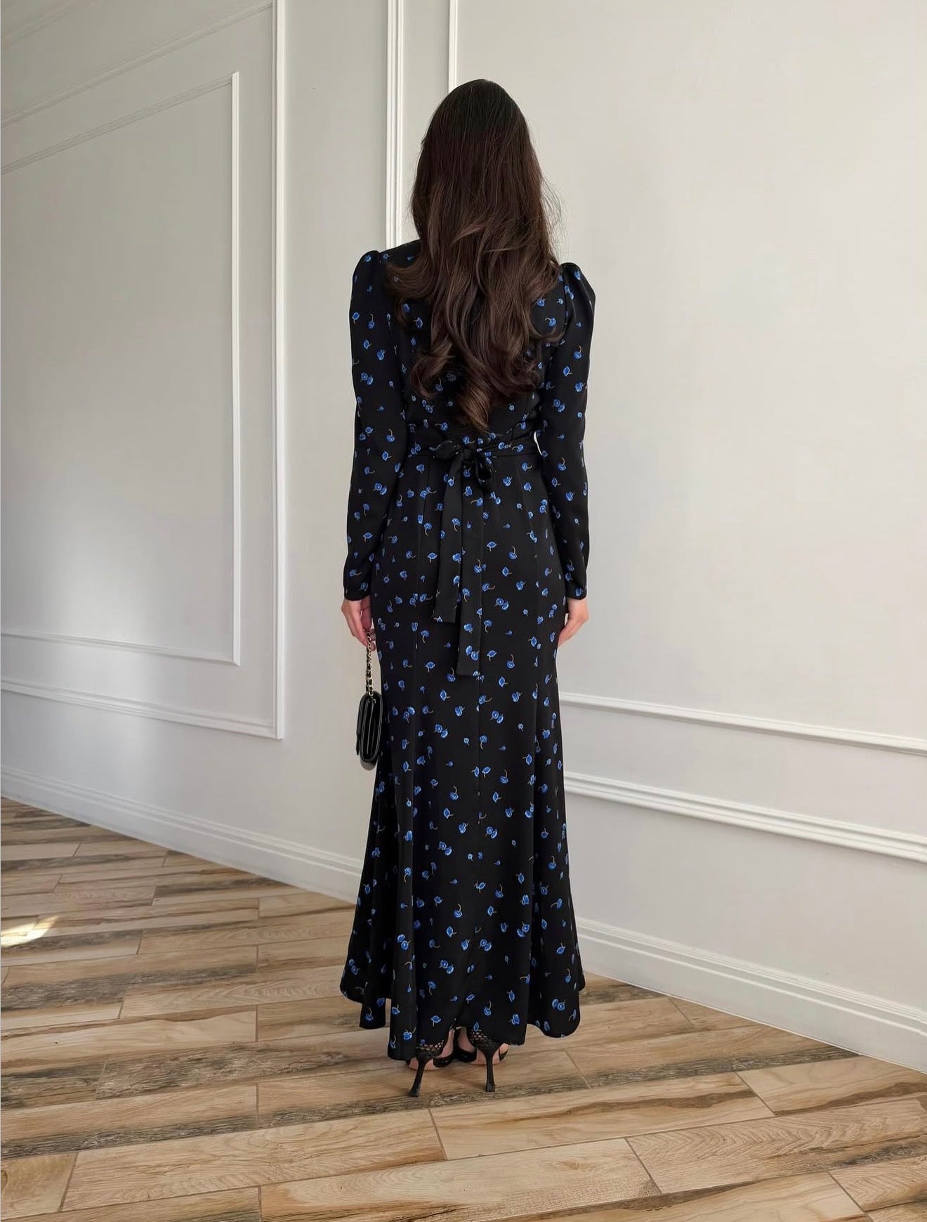 ROBE À FLEUR BLEU