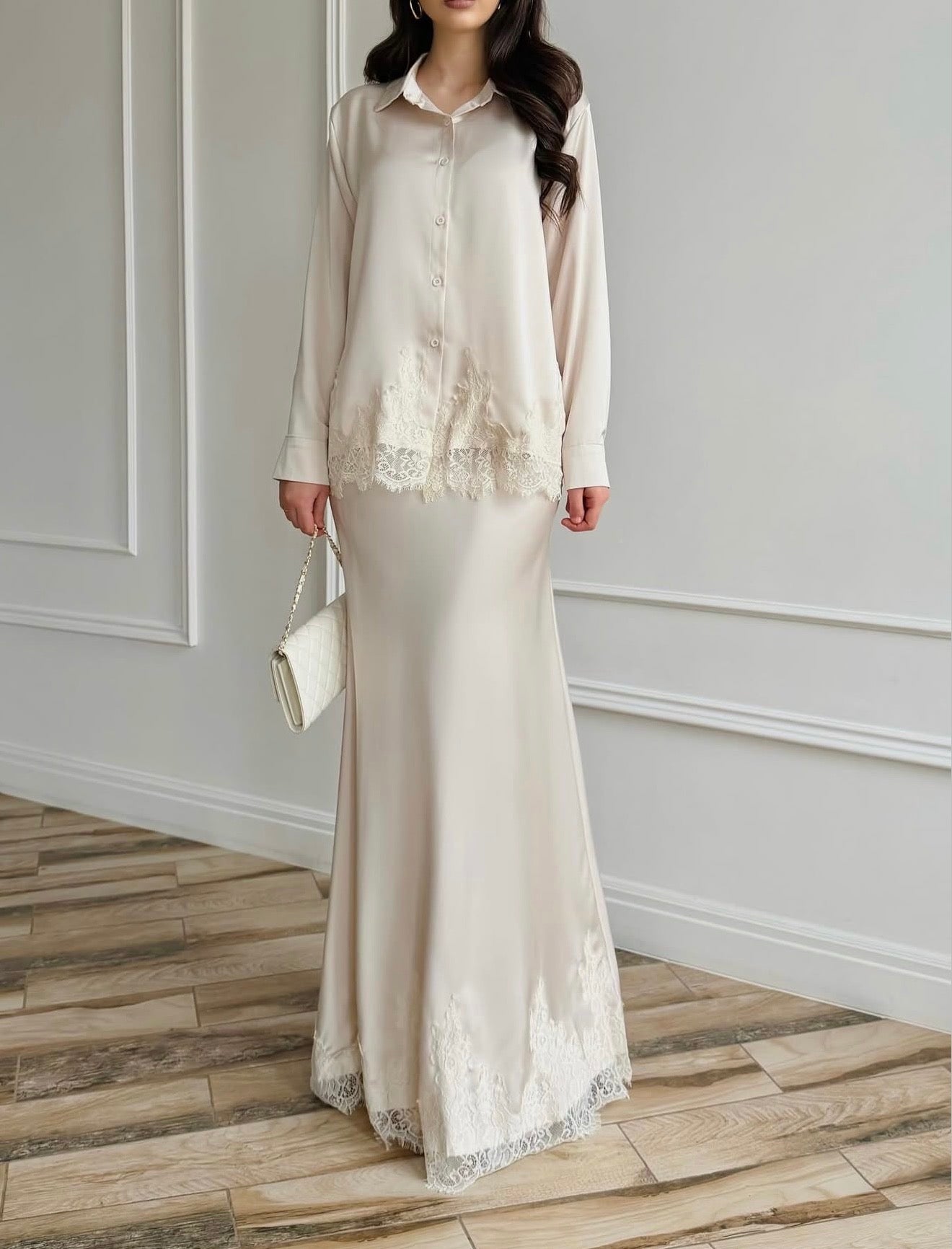 ENSEMBLE DENTELLE EN SOIE