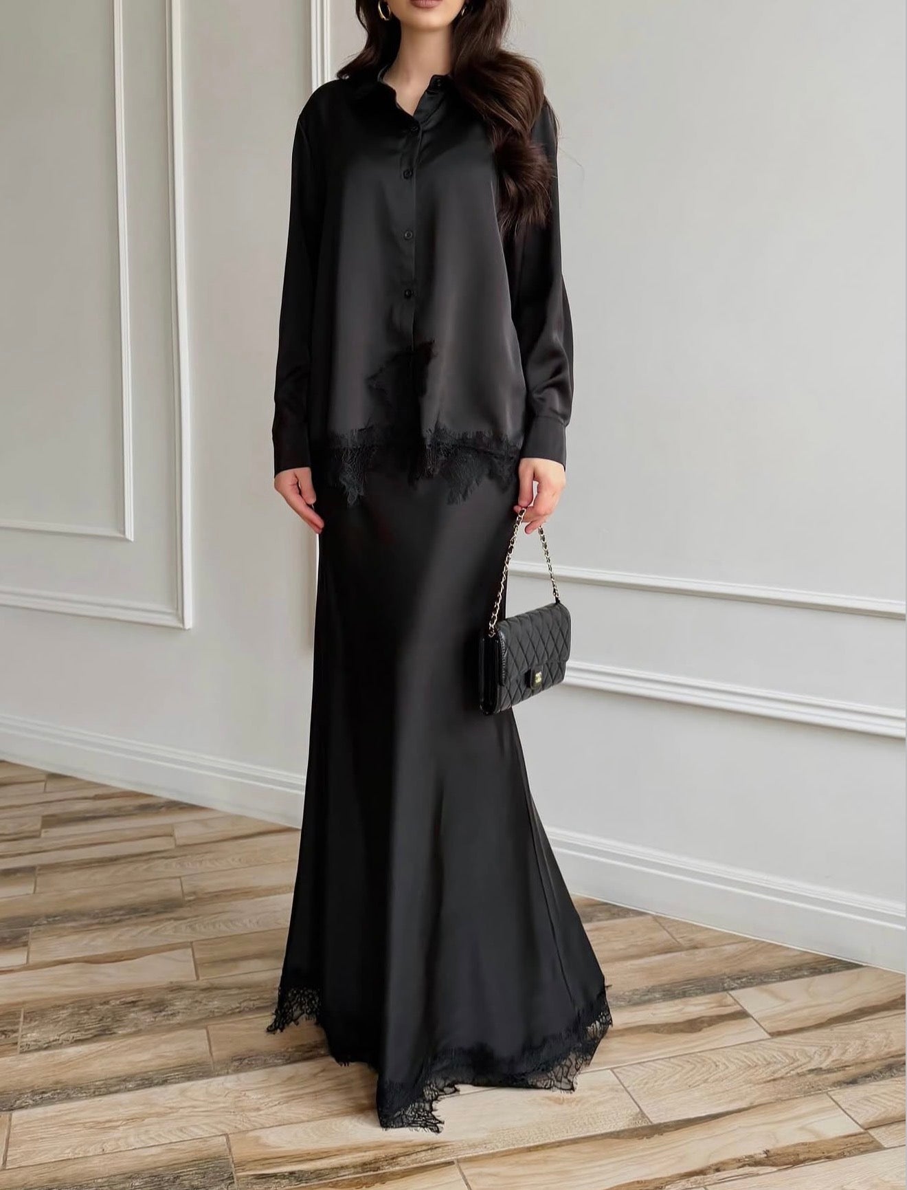 ENSEMBLE DENTELLE EN SOIE